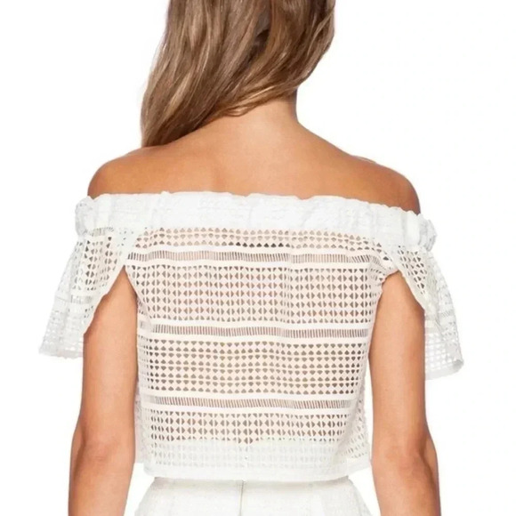 Nicholas Diamond Lace Off Shoulder Top Size 6 - Picture 3 of 5